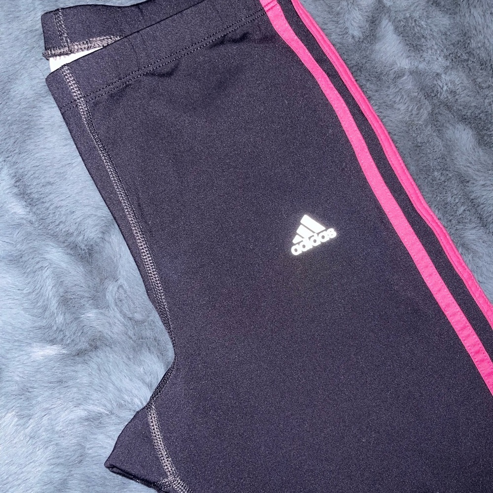 Adidas 3 Stripe Navy and Hot Pink Pants. VTG Like New - Picture 4 of 6